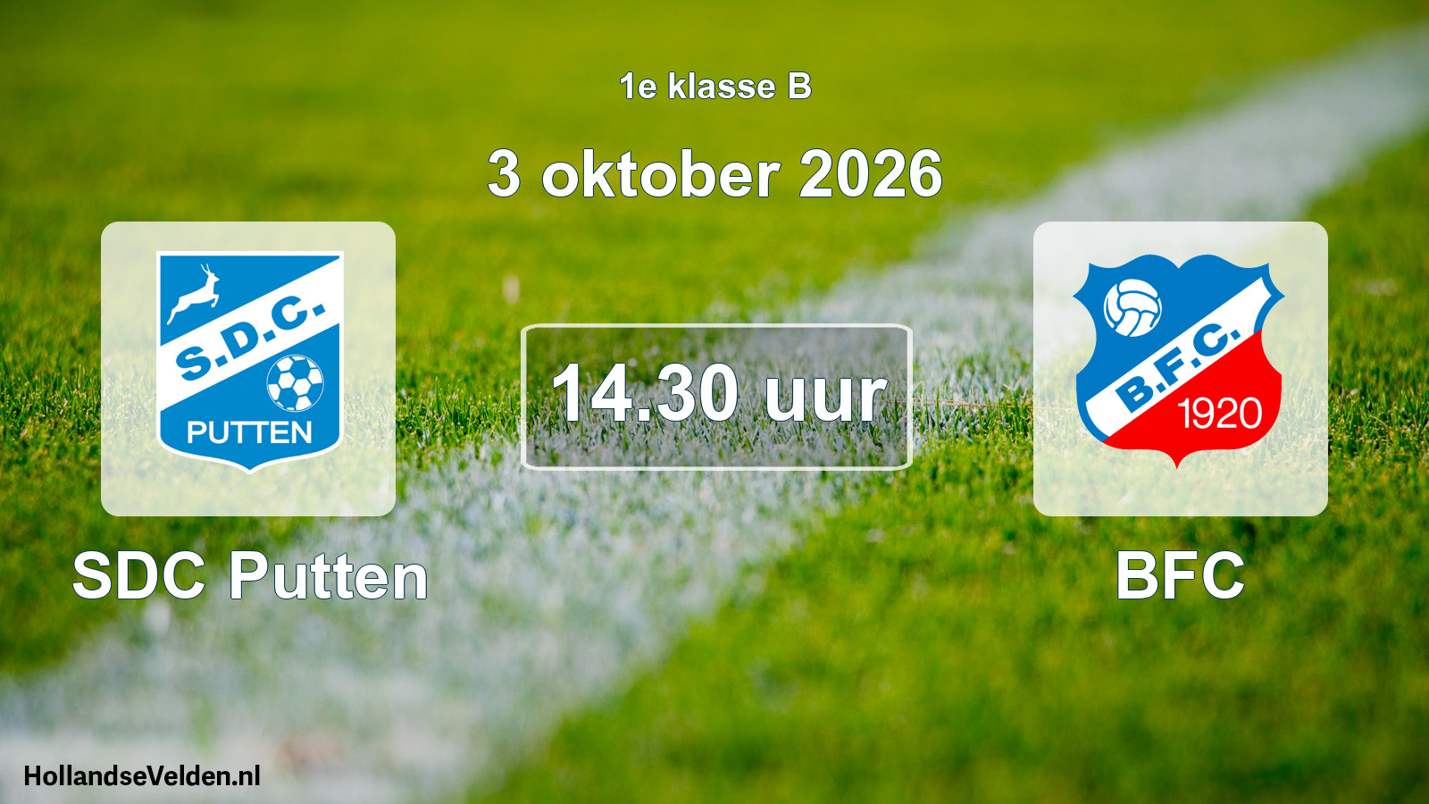 Scheduled Match: SDC Putten - BFC (3 October 2026)