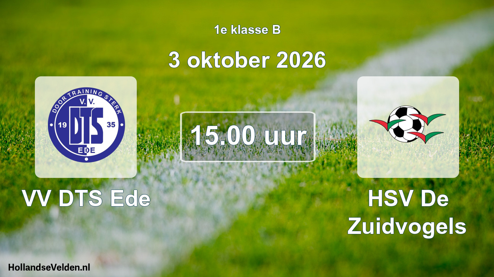 Geplande wedstrijd: VV DTS Ede - HSV De Zuidvogels (3 oktober 2026)