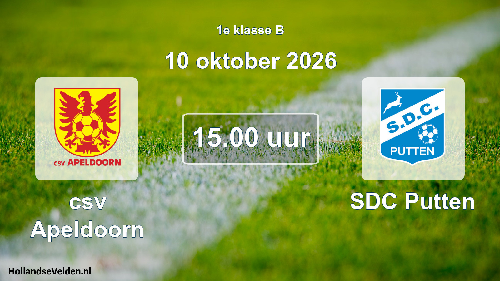 Geplande wedstrijd: csv Apeldoorn - SDC Putten (10 oktober 2026)