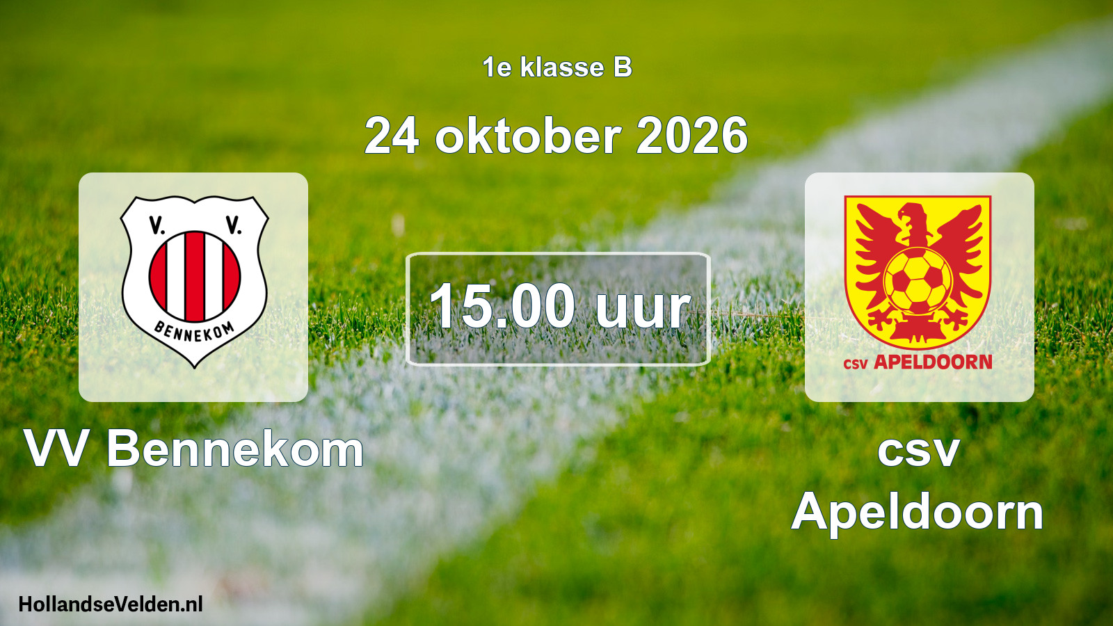 Scheduled Match: VV Bennekom - csv Apeldoorn (24 October 2026)