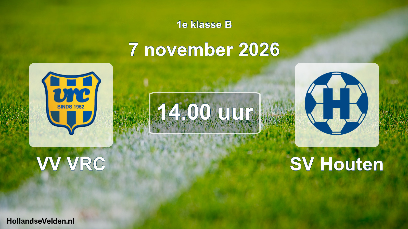 Geplande wedstrijd: VV VRC - SV Houten (7 november 2026)