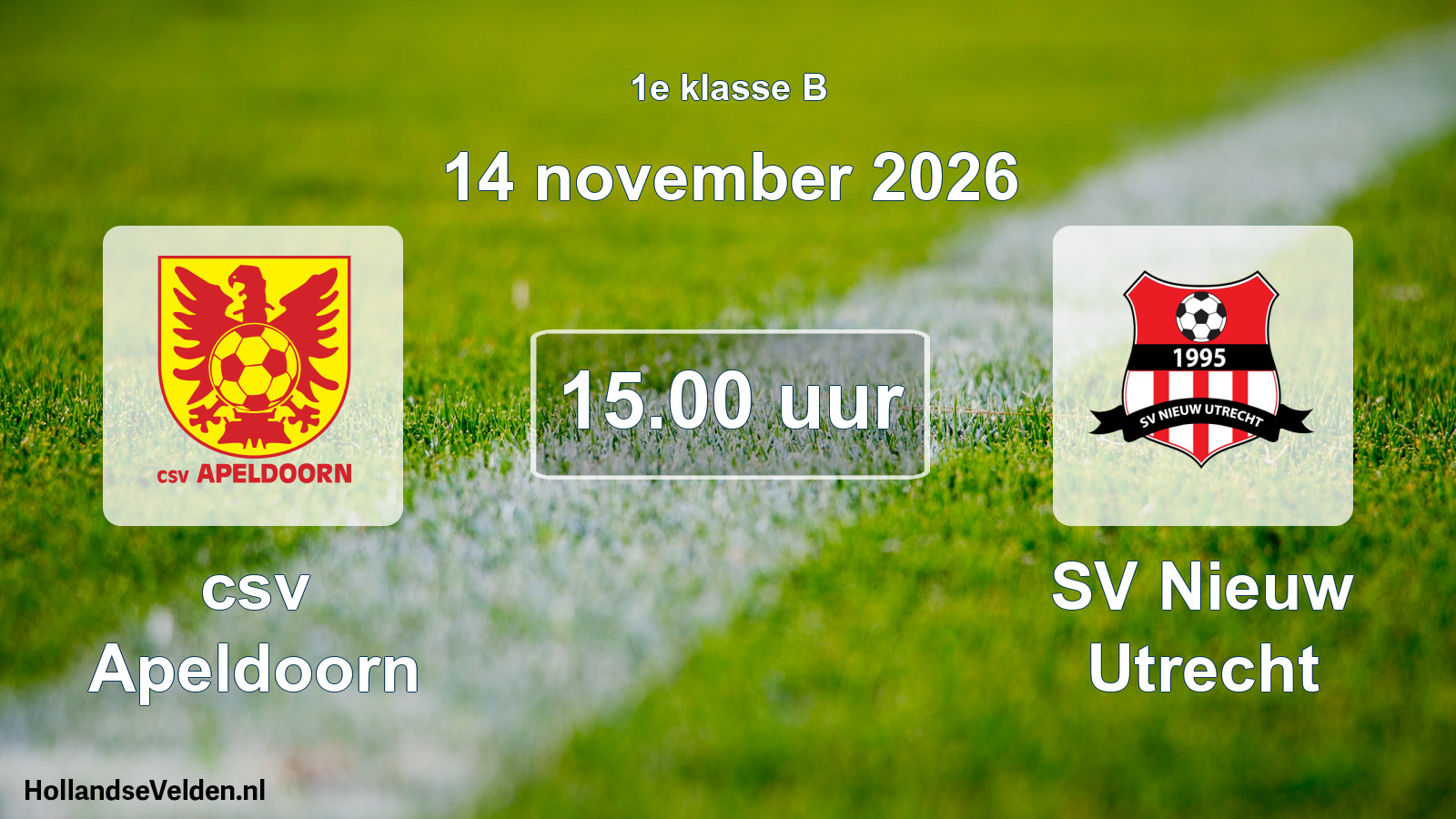 Scheduled Match: csv Apeldoorn - SV Nieuw Utrecht (14 November 2026)
