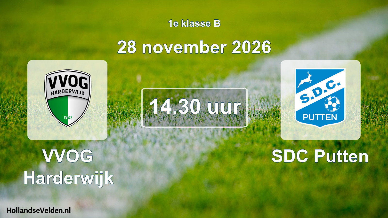 Scheduled Match: VVOG Harderwijk - SDC Putten (28 November 2026)