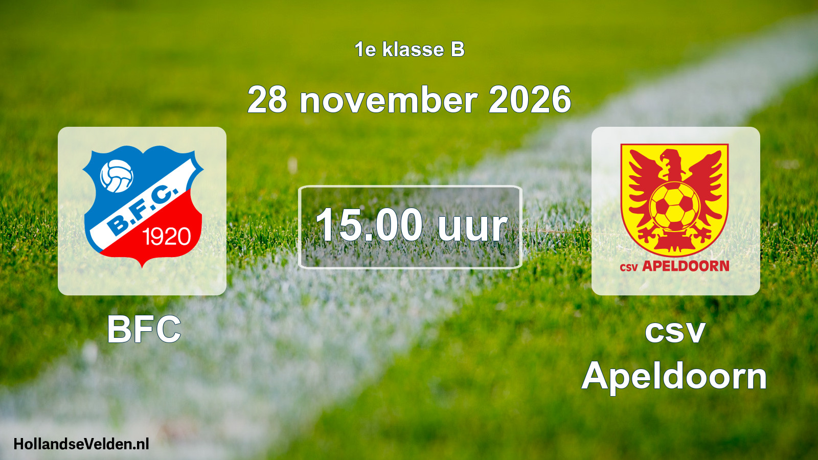 Scheduled Match: BFC - csv Apeldoorn (28 November 2026)