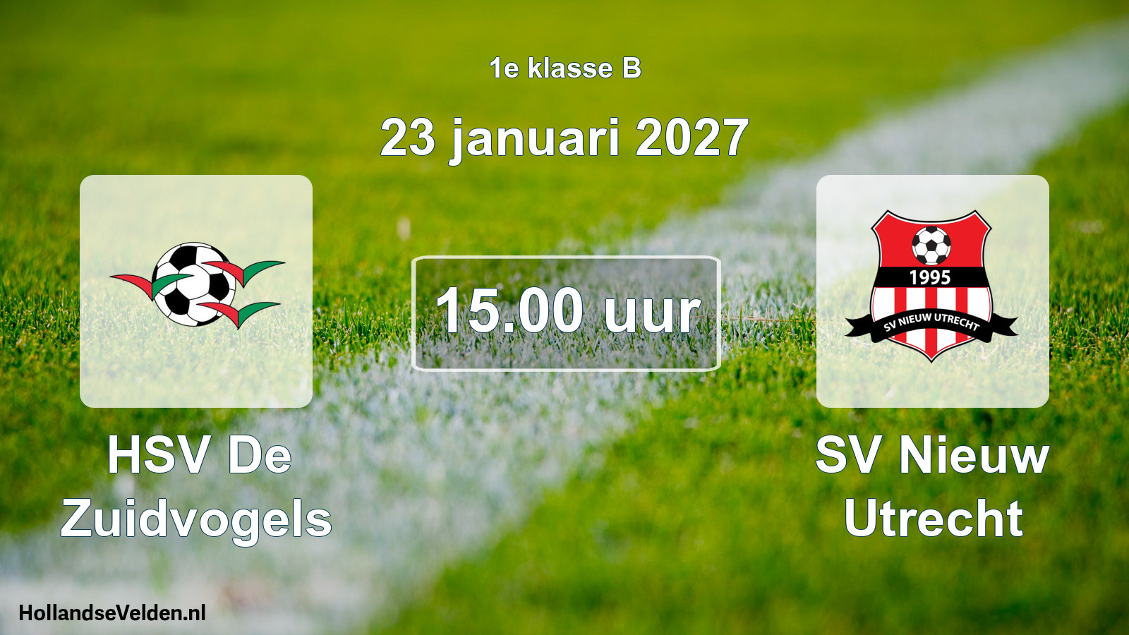 Scheduled Match: HSV De Zuidvogels - SV Nieuw Utrecht (23 January 2027)