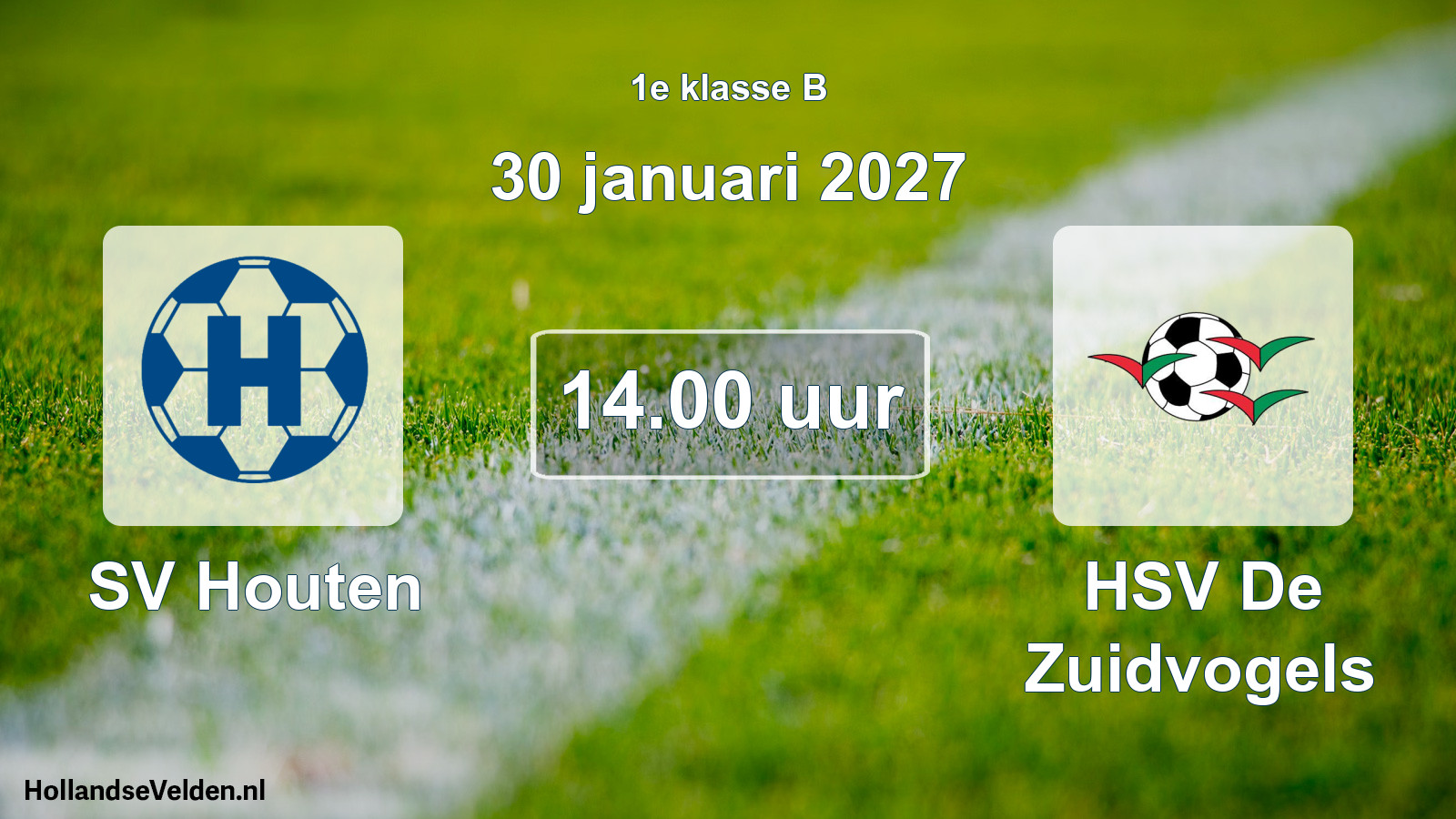 Geplande wedstrijd: SV Houten - HSV De Zuidvogels (30 januari 2027)