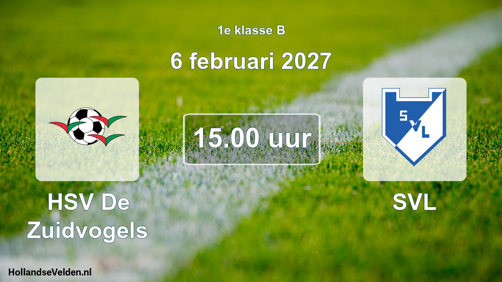 Geplande wedstrijd: HSV De Zuidvogels - SVL (6 februari 2027)