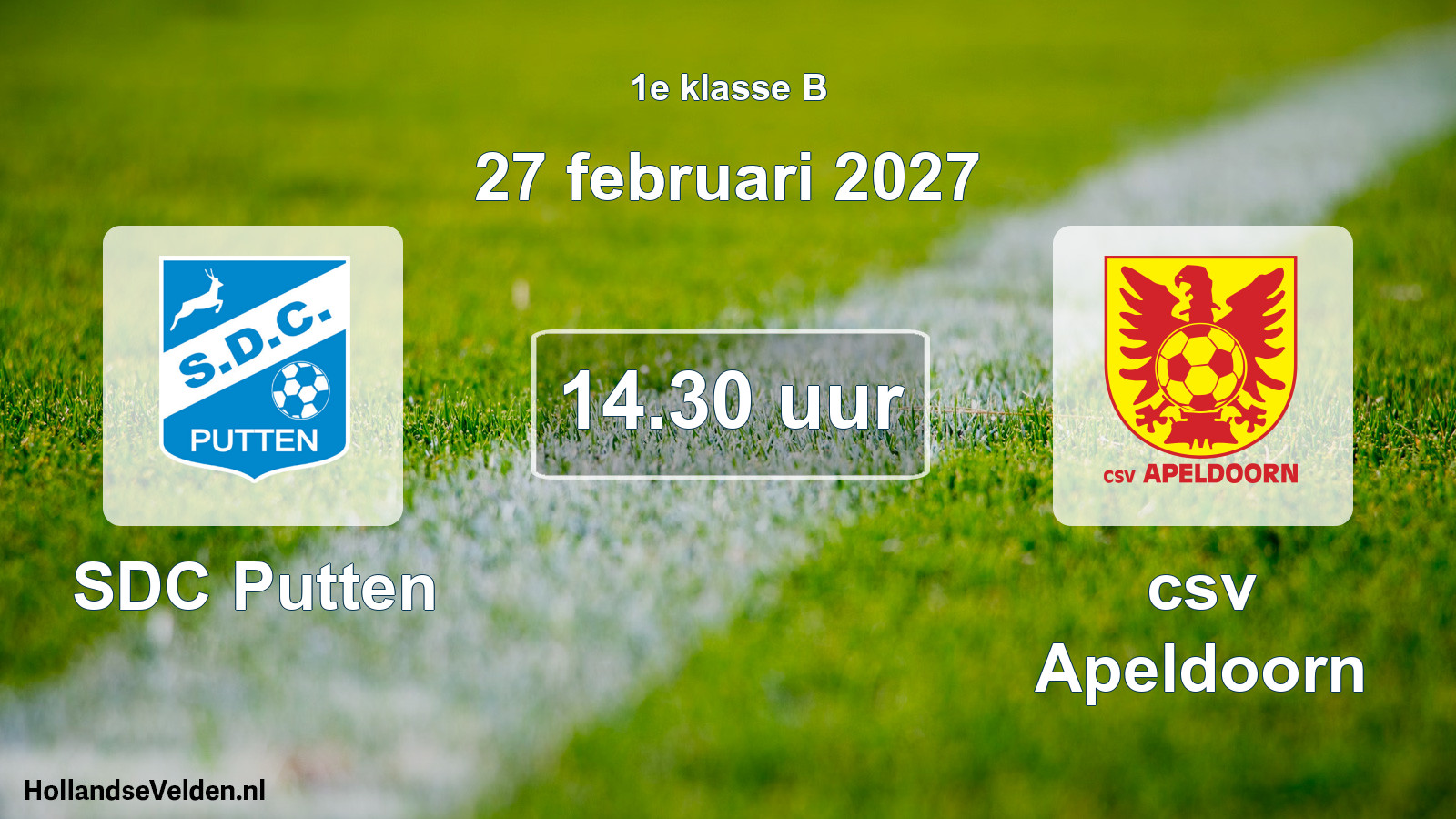 Geplande wedstrijd: SDC Putten - csv Apeldoorn (27 februari 2027)
