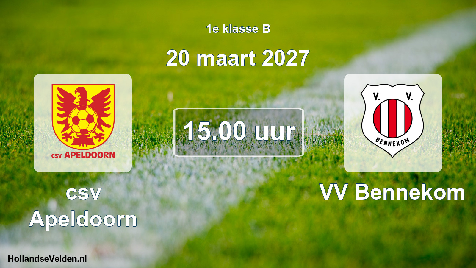 Geplande wedstrijd: csv Apeldoorn - VV Bennekom (20 maart 2027)
