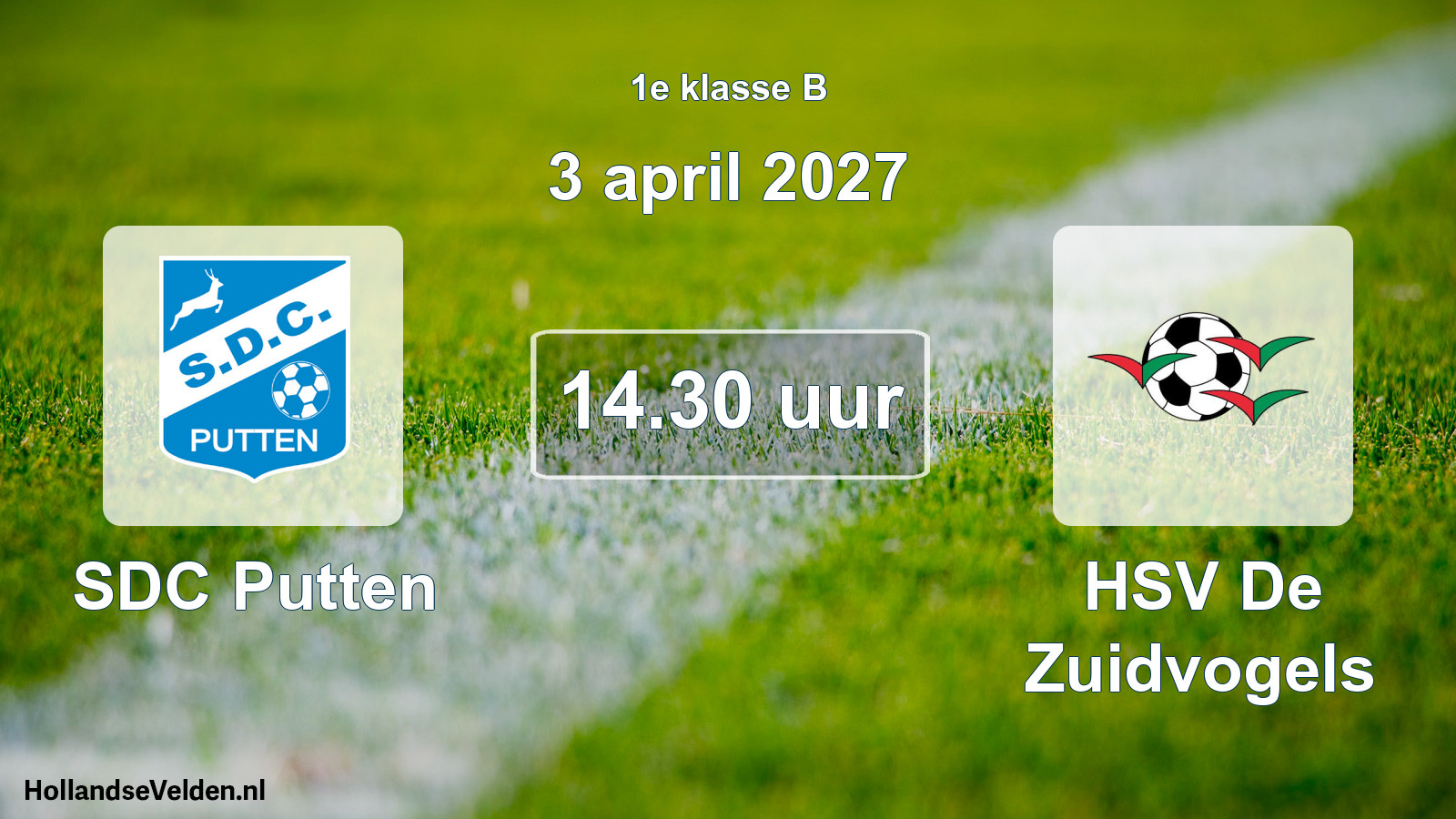 Scheduled Match: SDC Putten - HSV De Zuidvogels (3 April 2027)