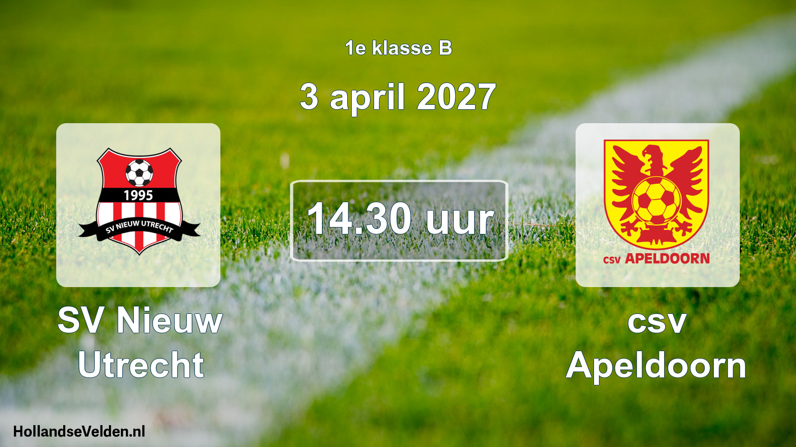 Geplande wedstrijd: SV Nieuw Utrecht - csv Apeldoorn (3 april 2027)