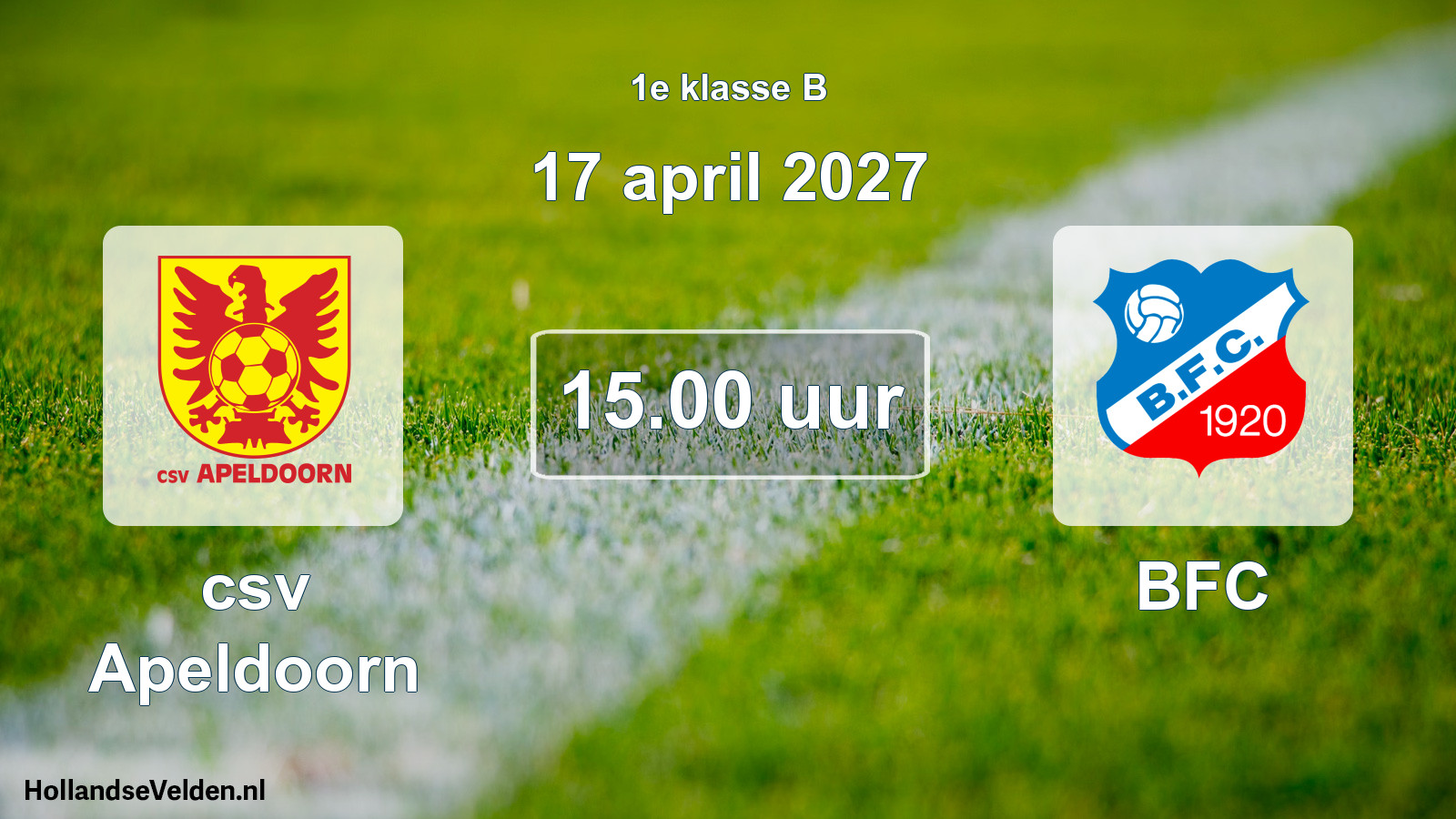 Scheduled Match: csv Apeldoorn - BFC (17 April 2027)