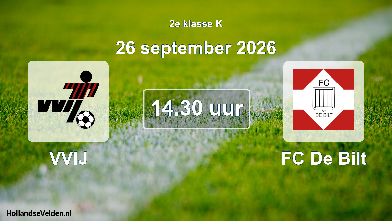 Geplande wedstrijd: VVIJ - FC De Bilt (26 september 2026)