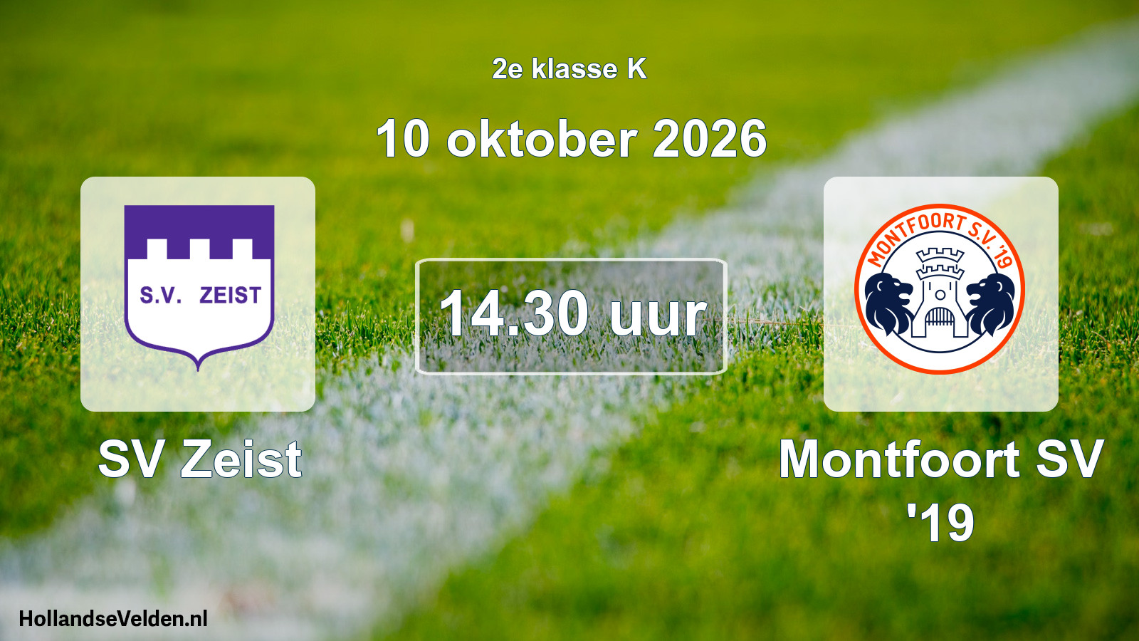 Scheduled Match: SV Zeist - Montfoort SV '19 (10 October 2026)