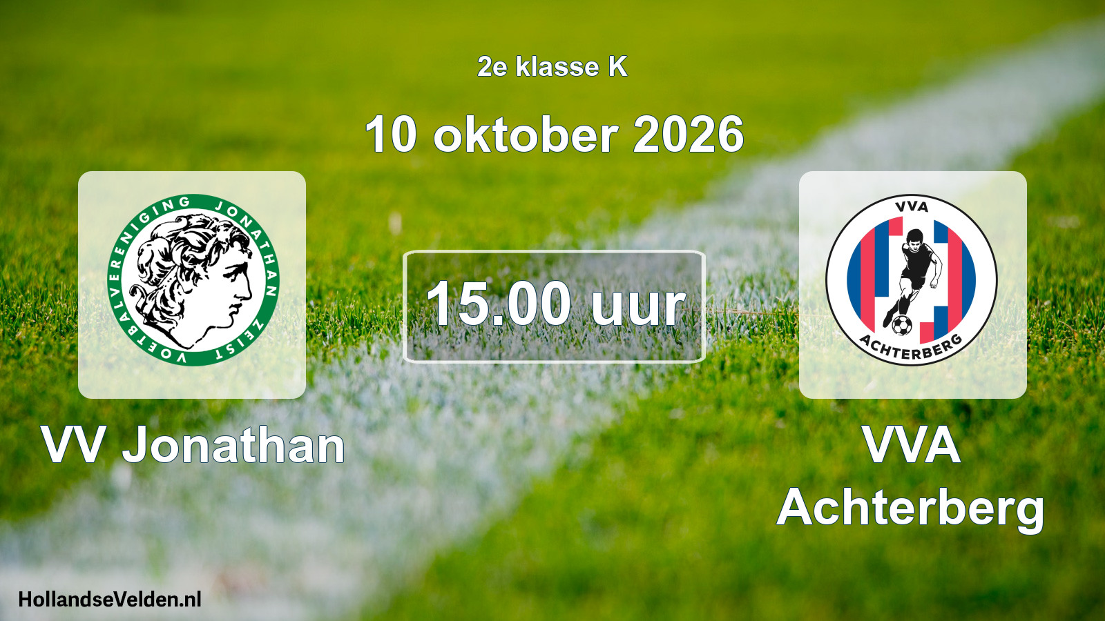 Geplande wedstrijd: VV Jonathan - VVA Achterberg (10 oktober 2026)