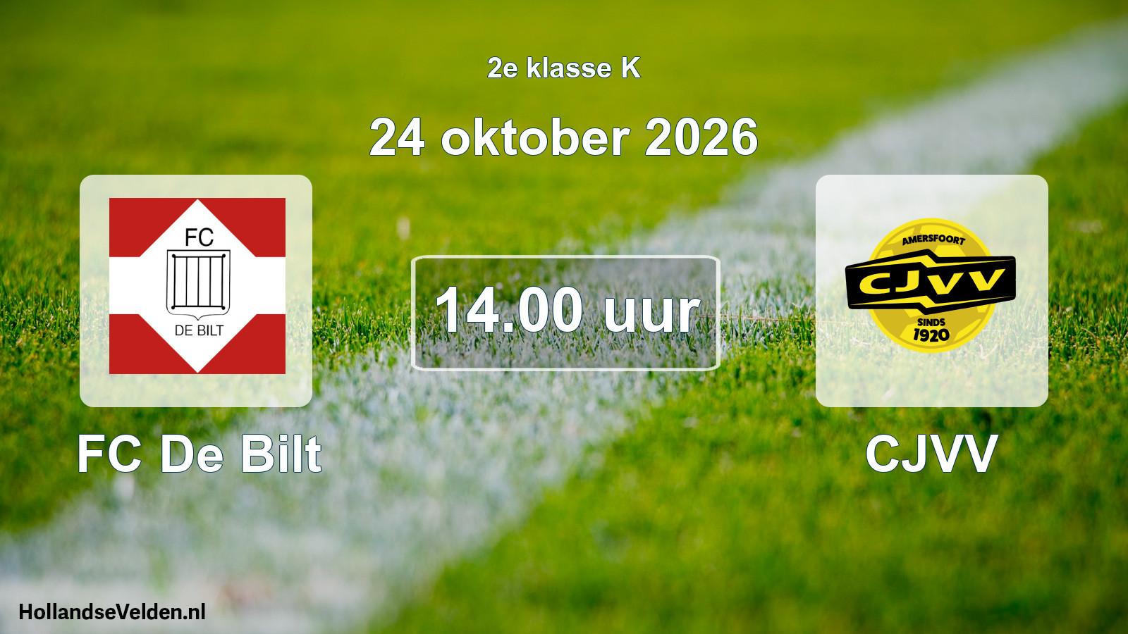 Geplande wedstrijd: FC De Bilt - CJVV (24 oktober 2026)
