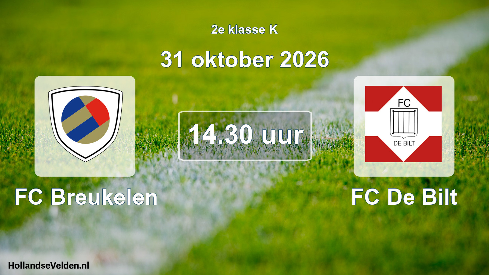 Geplande wedstrijd: FC Breukelen - FC De Bilt (31 oktober 2026)