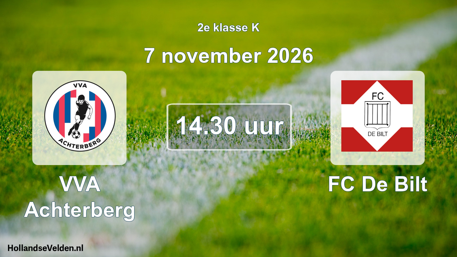 Geplande wedstrijd: VVA Achterberg - FC De Bilt (7 november 2026)