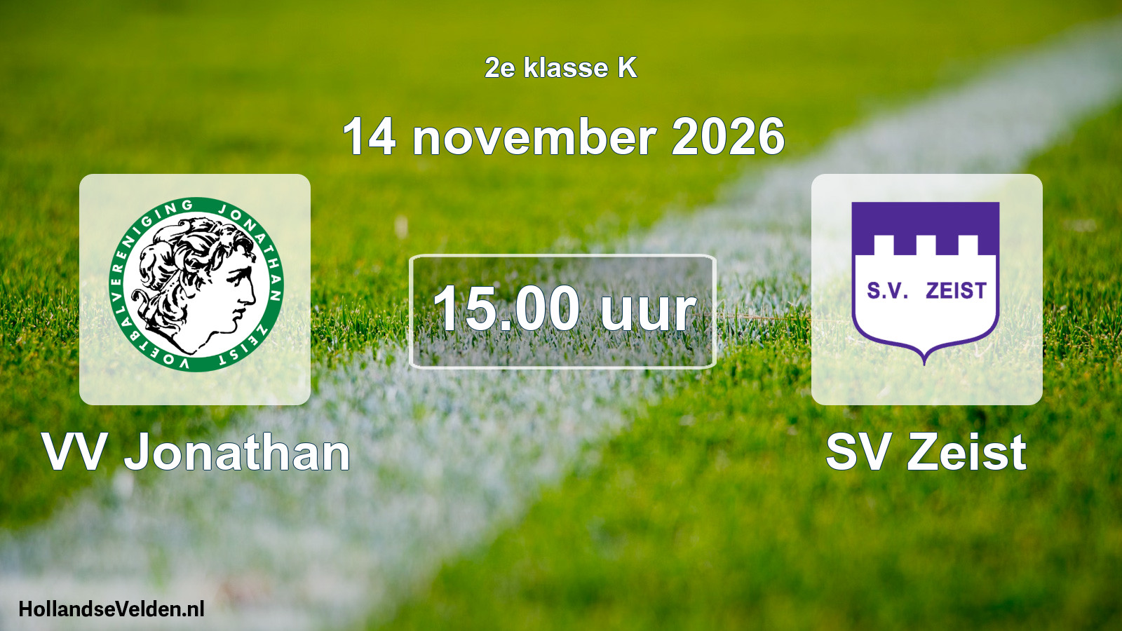 Geplande wedstrijd: VV Jonathan - SV Zeist (14 november 2026)
