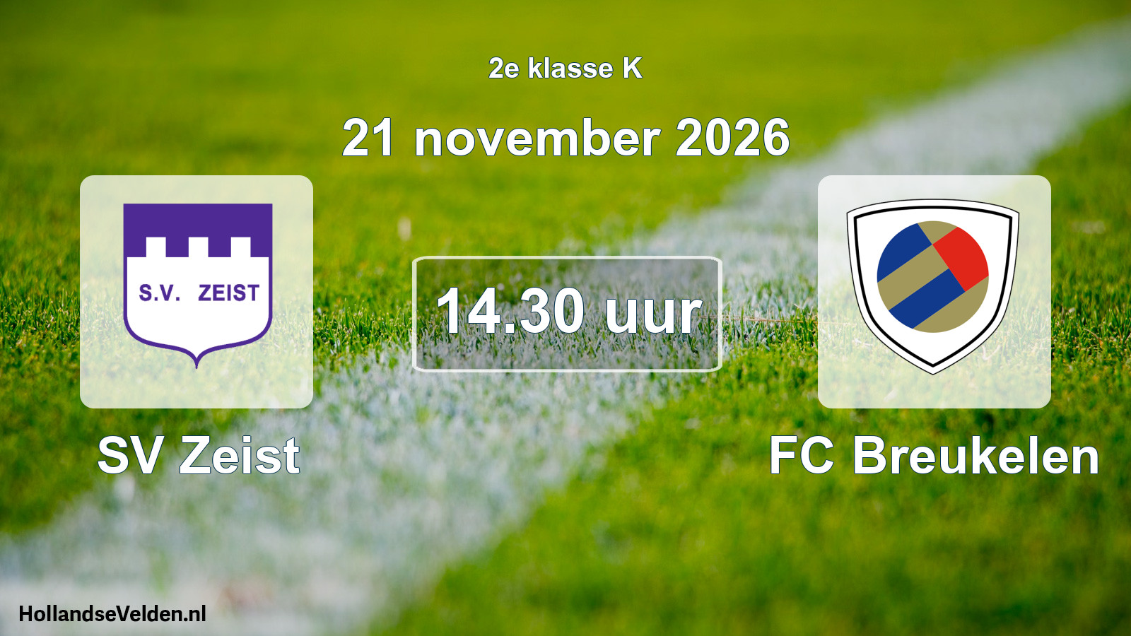 Geplande wedstrijd: SV Zeist - FC Breukelen (21 november 2026)