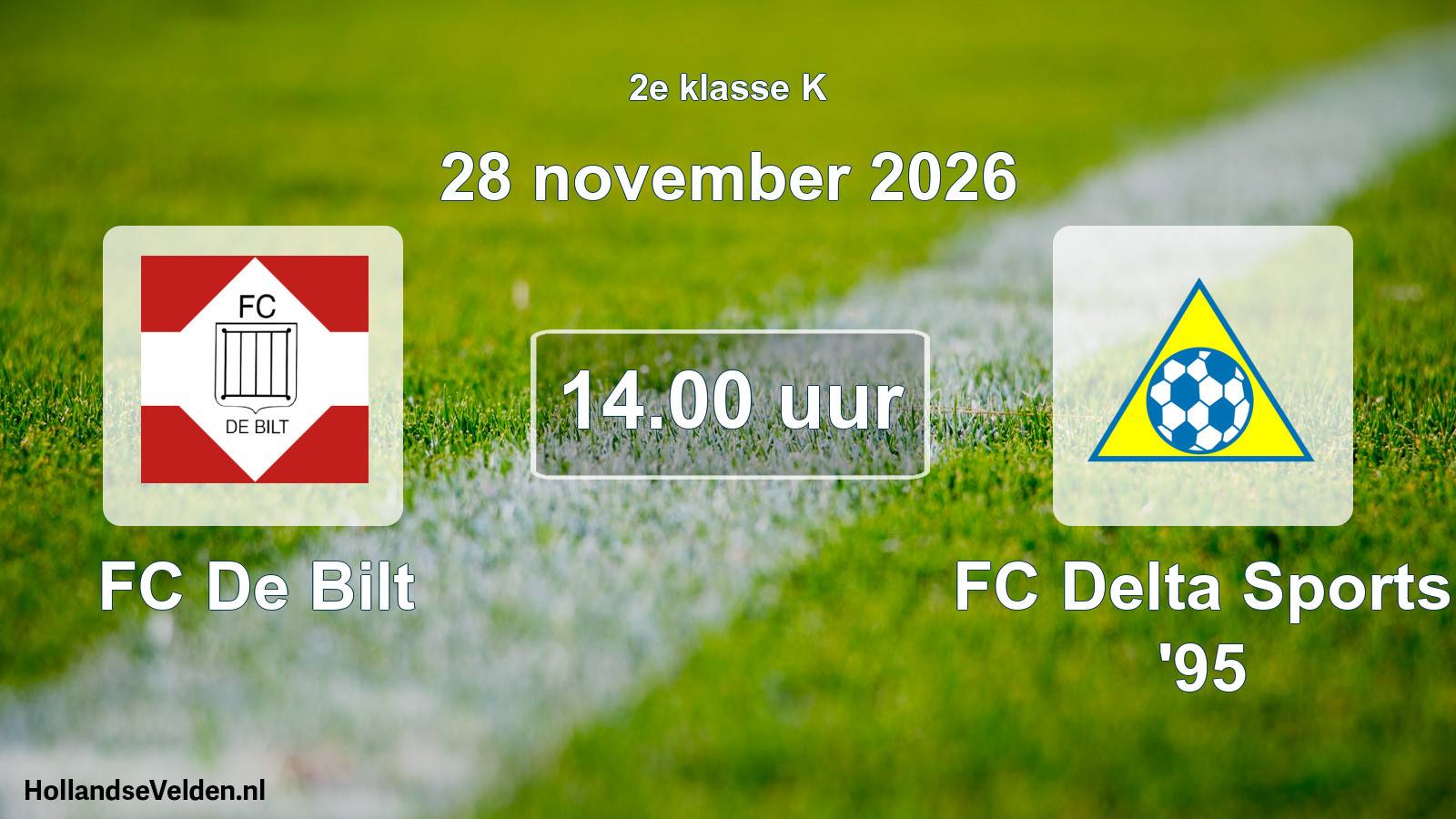 Geplande wedstrijd: FC De Bilt - FC Delta Sports '95 (28 november 2026)