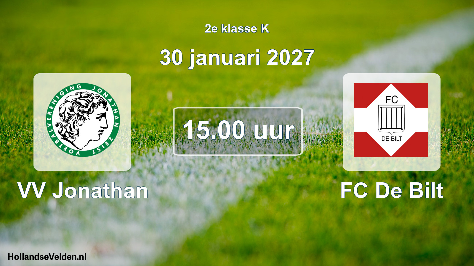 Geplande wedstrijd: VV Jonathan - FC De Bilt (30 januari 2027)