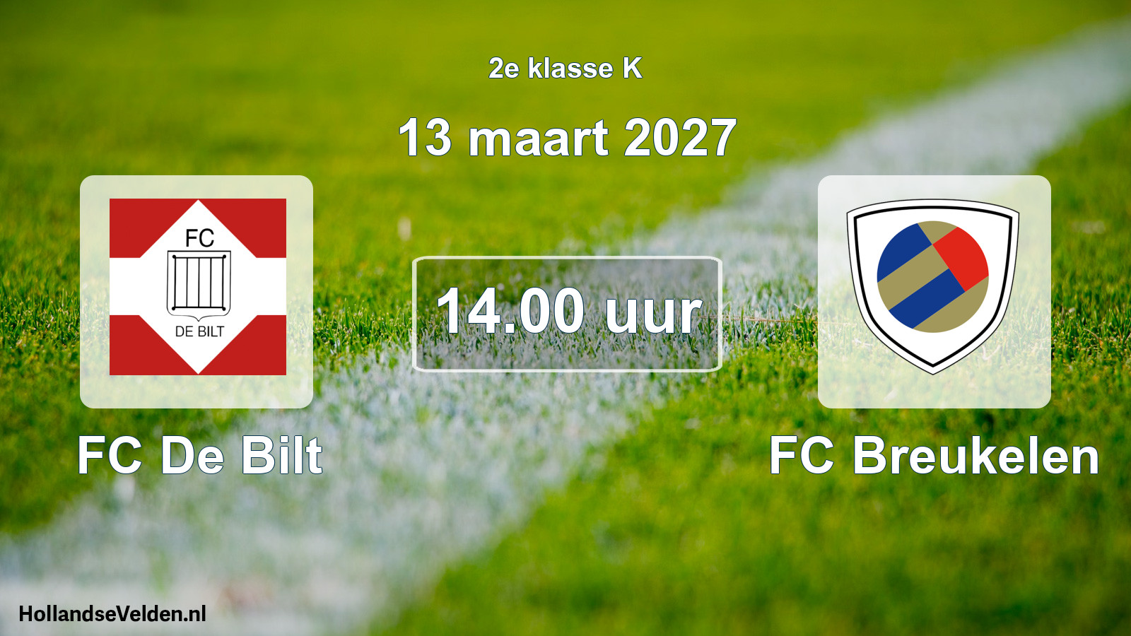 Geplande wedstrijd: FC De Bilt - FC Breukelen (13 maart 2027)