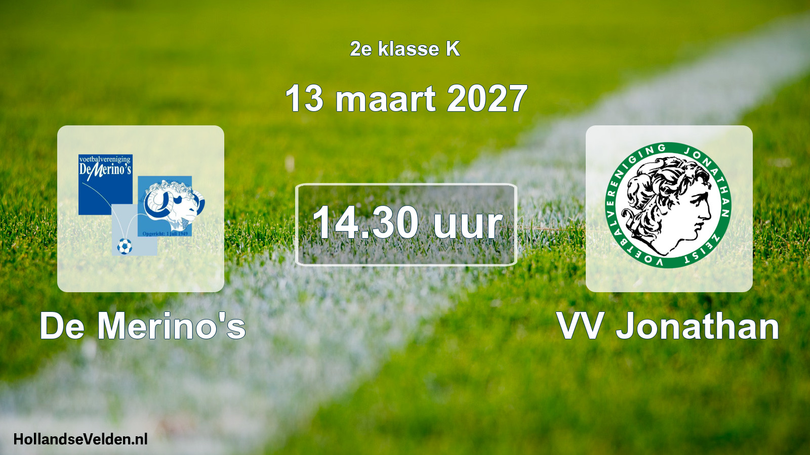 Geplande wedstrijd: De Merino's - VV Jonathan (13 maart 2027)