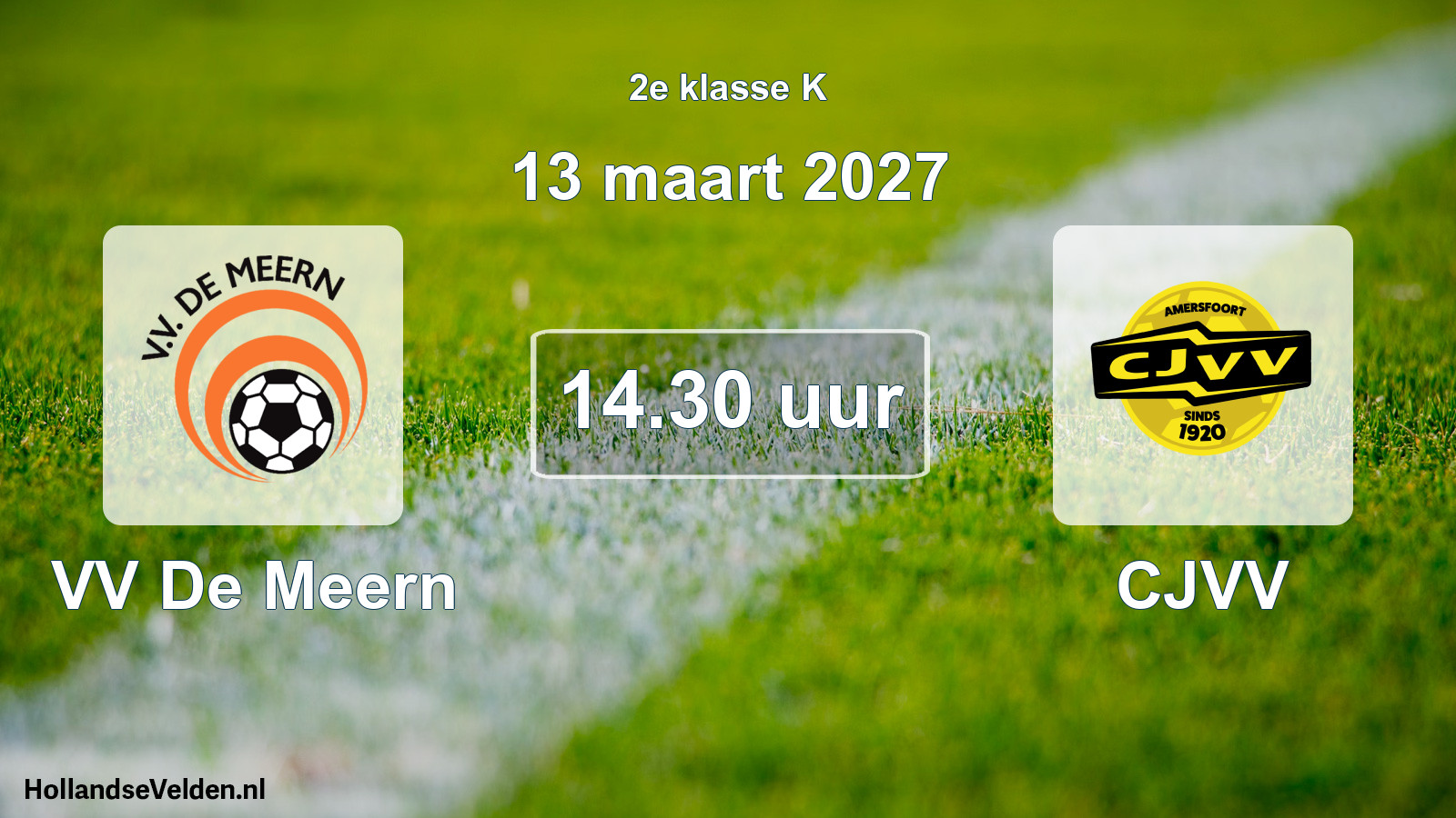 Geplande wedstrijd: VV De Meern - CJVV (13 maart 2027)