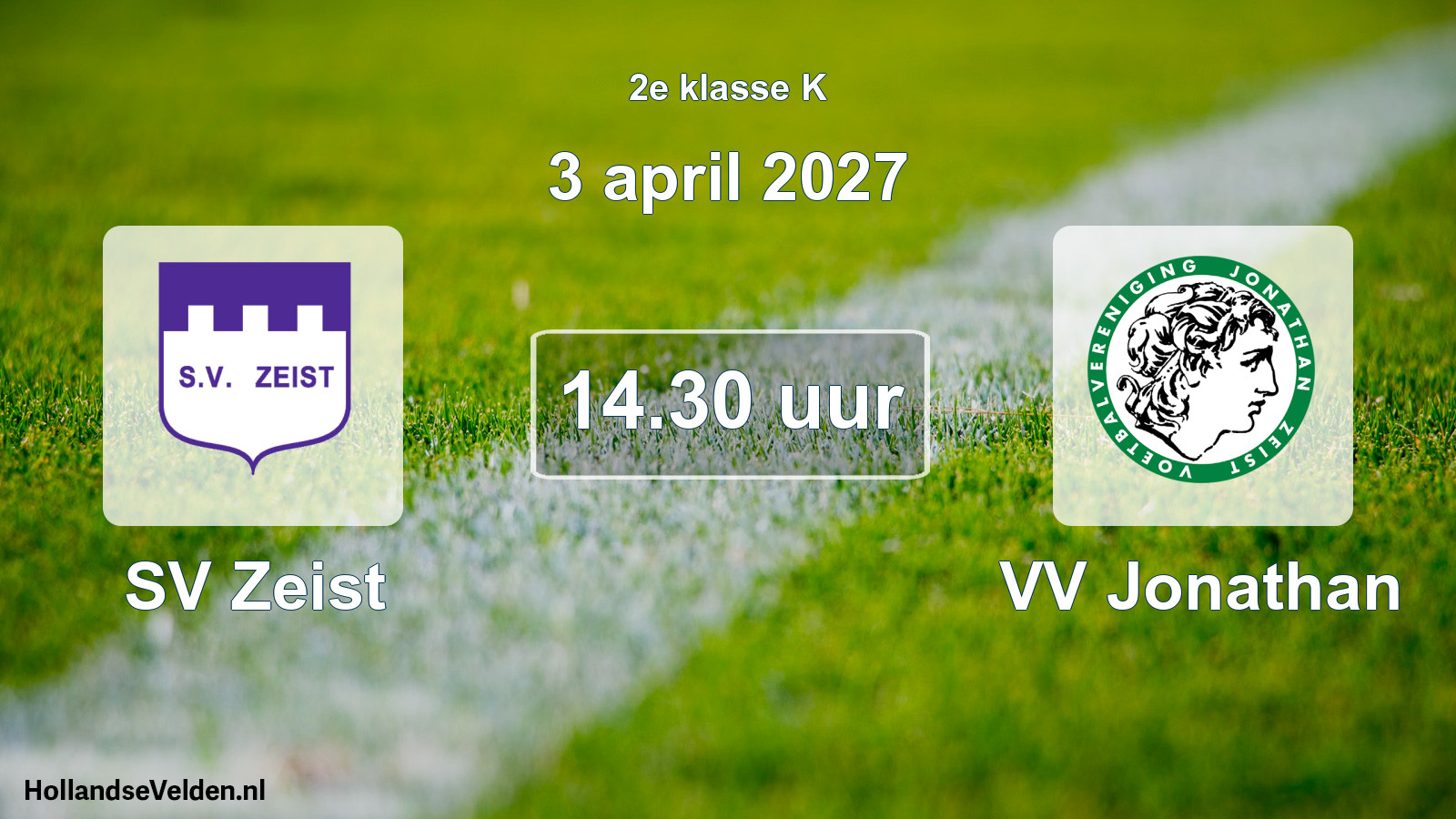 Geplande wedstrijd: SV Zeist - VV Jonathan (3 april 2027)