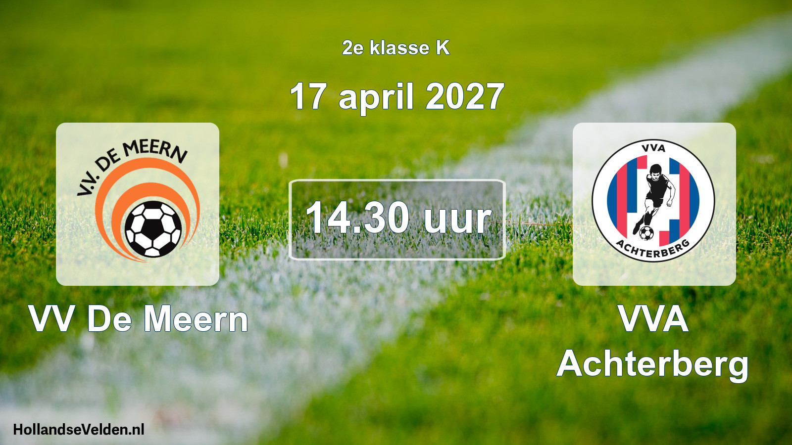 Geplande wedstrijd: VV De Meern - VVA Achterberg (17 april 2027)