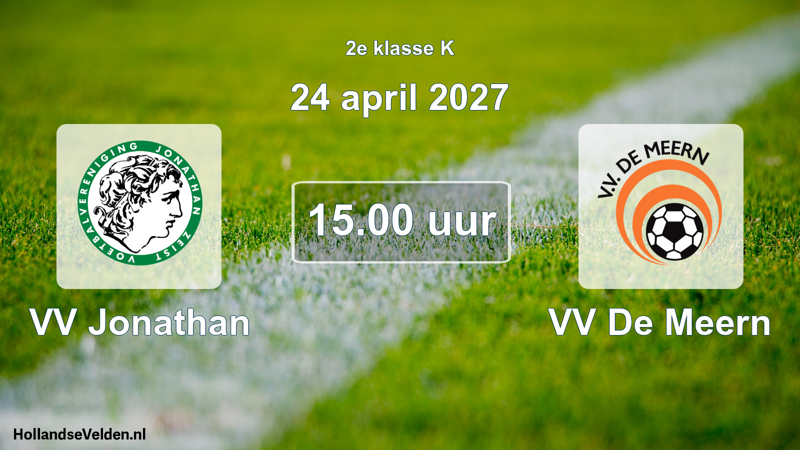Geplande wedstrijd: VV Jonathan - VV De Meern (24 april 2027)