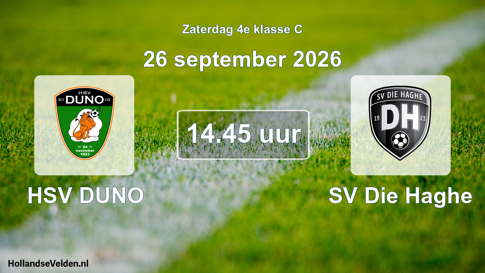 Geplande wedstrijd: HSV DUNO - SV Die Haghe (26 september 2026)