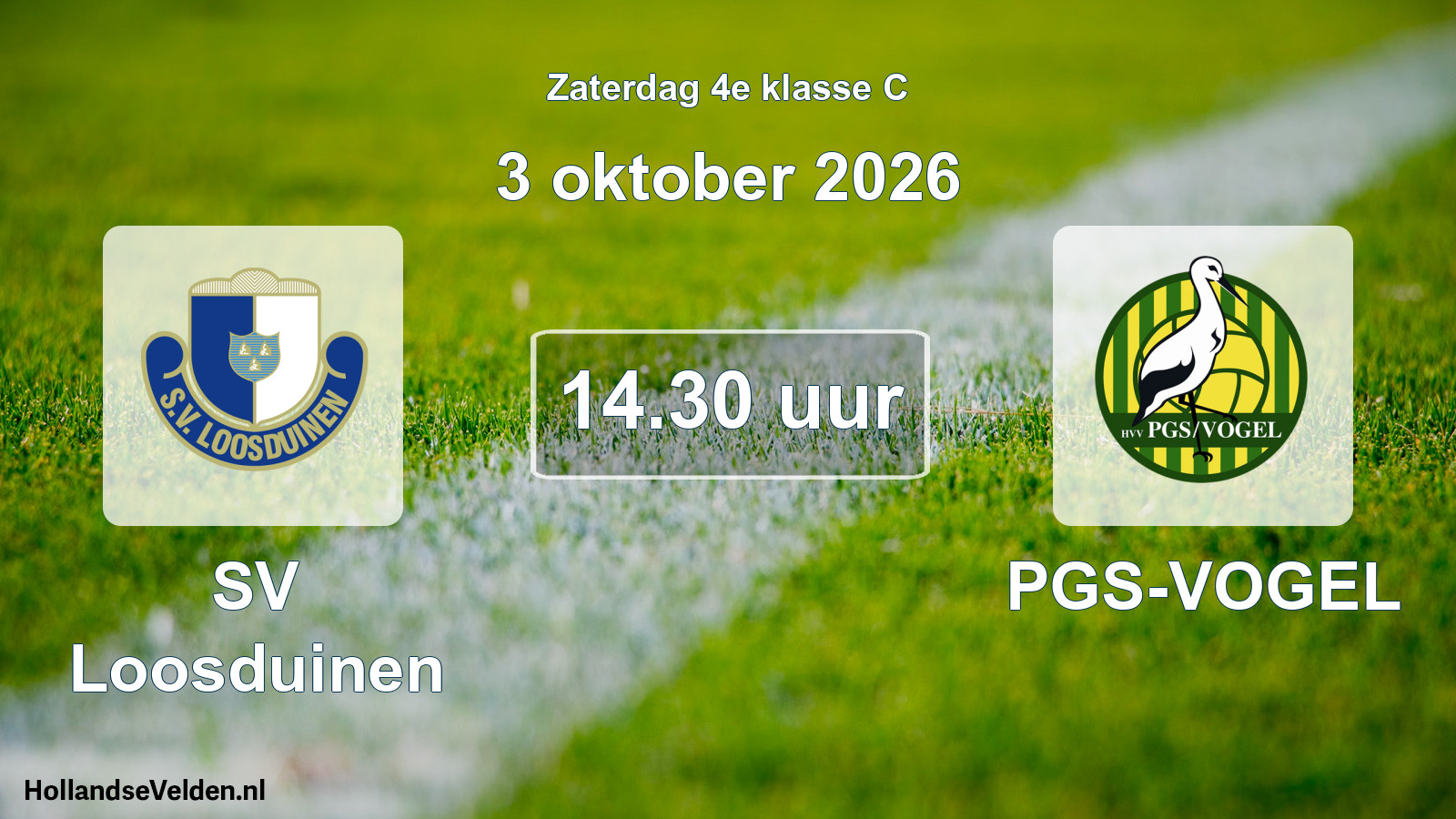 Geplande wedstrijd: SV Loosduinen - PGS-VOGEL (3 oktober 2026)