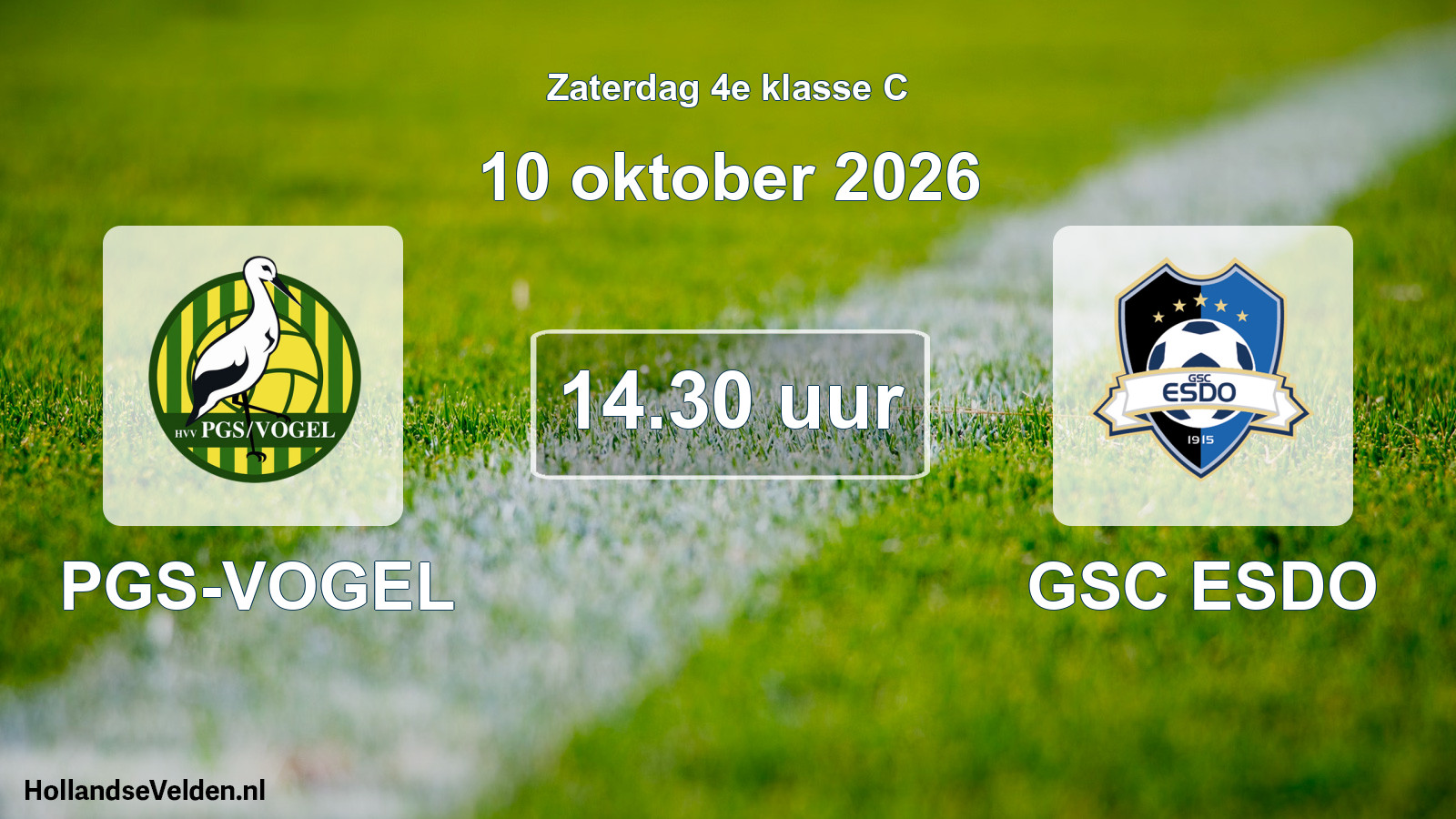 Geplande wedstrijd: PGS-VOGEL - GSC ESDO (10 oktober 2026)