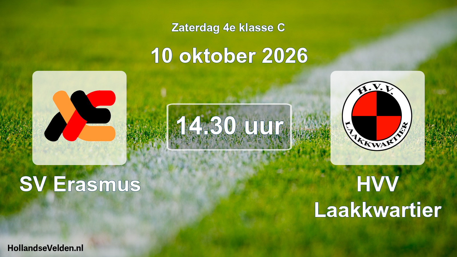 Geplande wedstrijd: SV Erasmus - HVV Laakkwartier (10 oktober 2026)