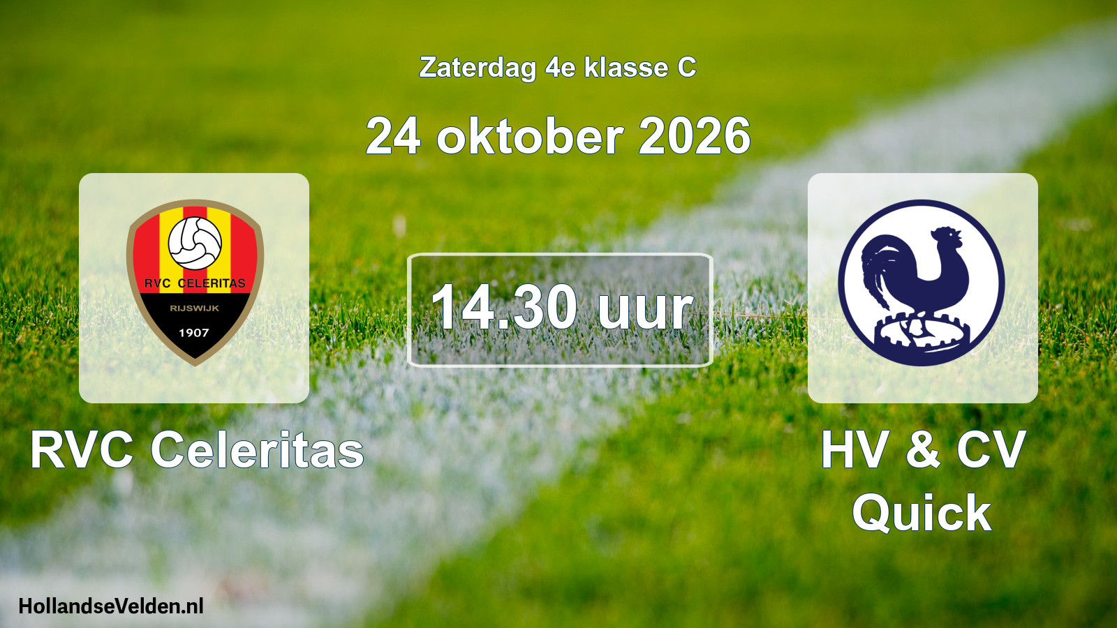 Scheduled Match: RVC Celeritas - HV & CV Quick (24 October 2026)