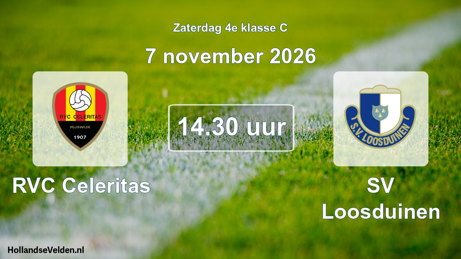 Geplande wedstrijd: RVC Celeritas - SV Loosduinen (7 november 2026)