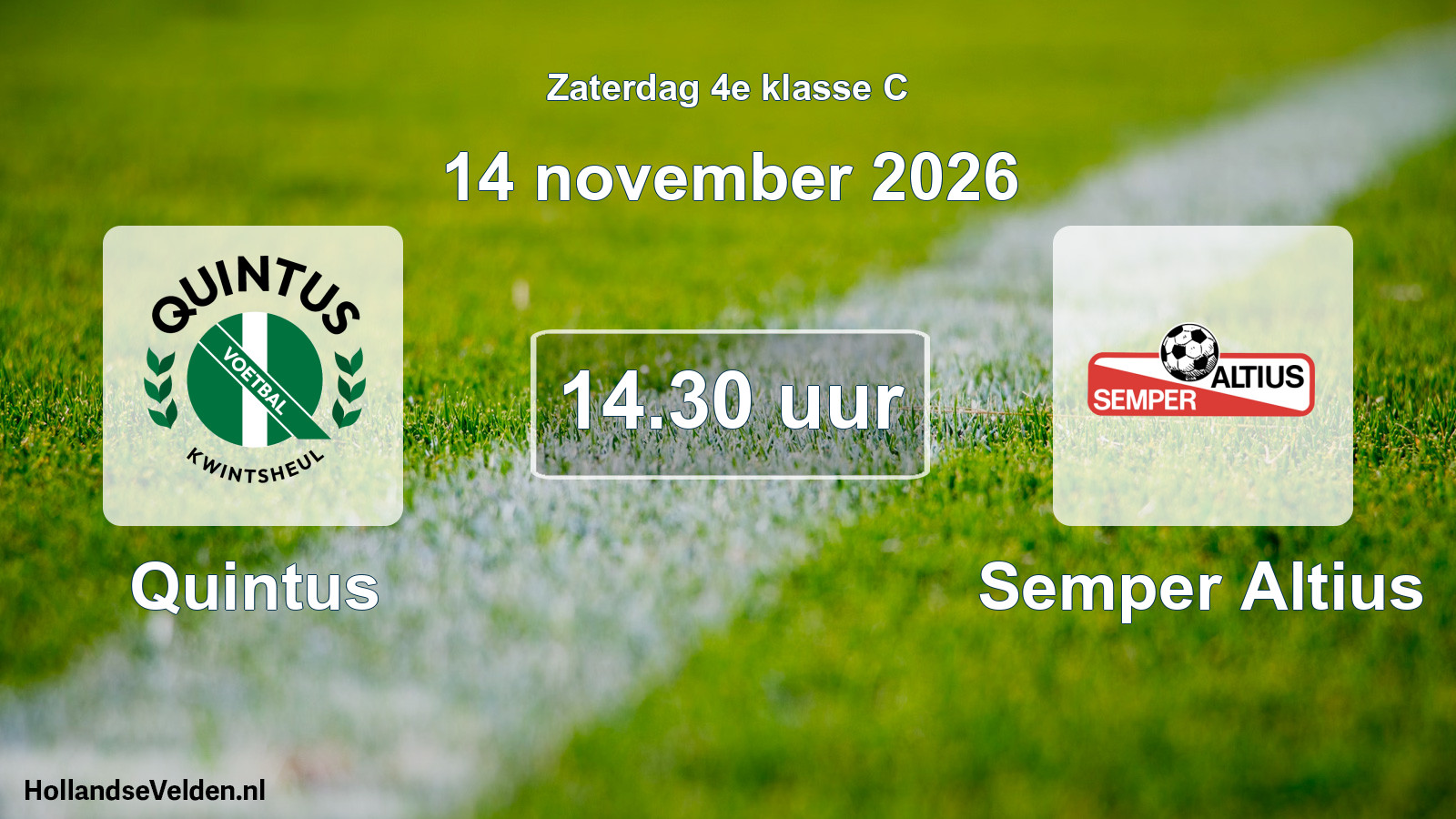 Geplande wedstrijd: Quintus - Semper Altius (14 november 2026)