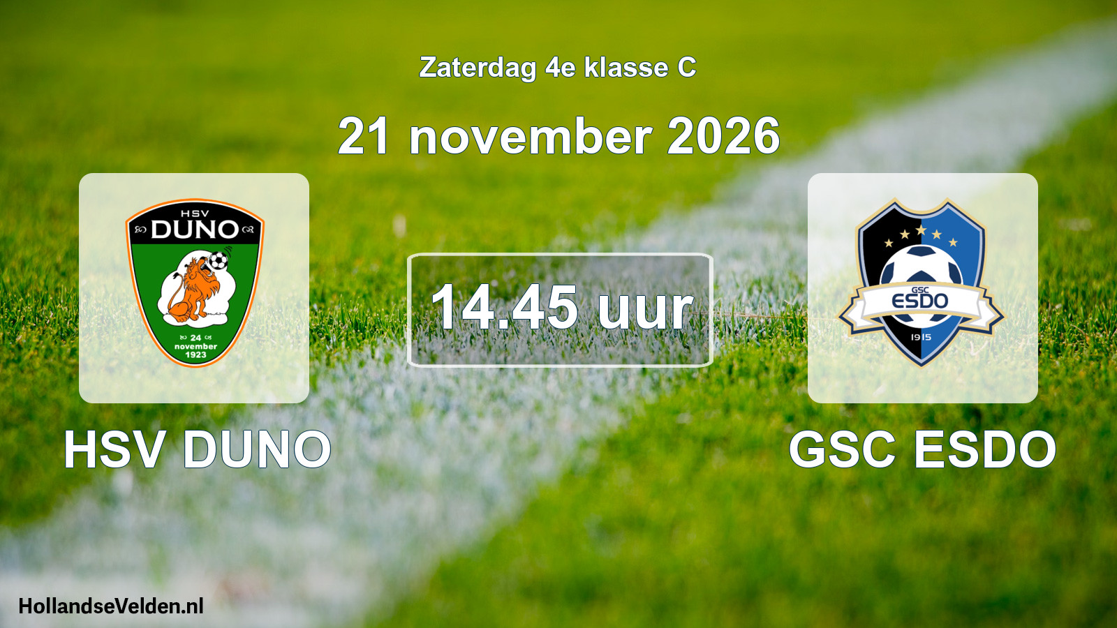 Geplande wedstrijd: HSV DUNO - GSC ESDO (21 november 2026)