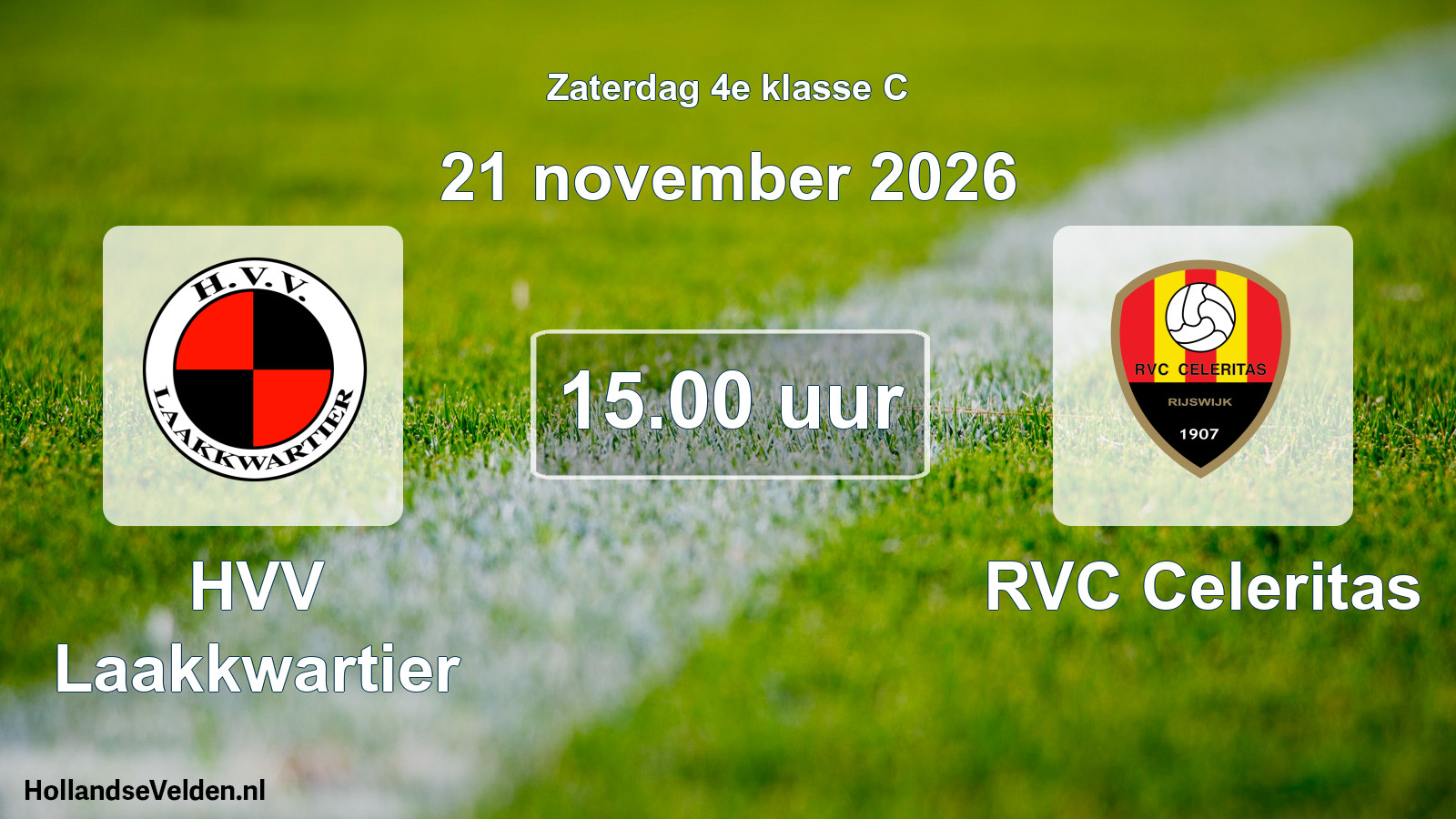 Scheduled Match: HVV Laakkwartier - RVC Celeritas (21 November 2026)