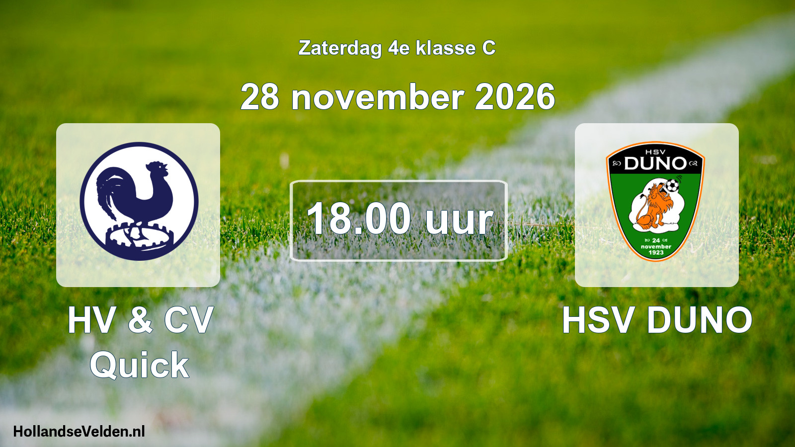 Geplande wedstrijd: HV & CV Quick - HSV DUNO (28 november 2026)
