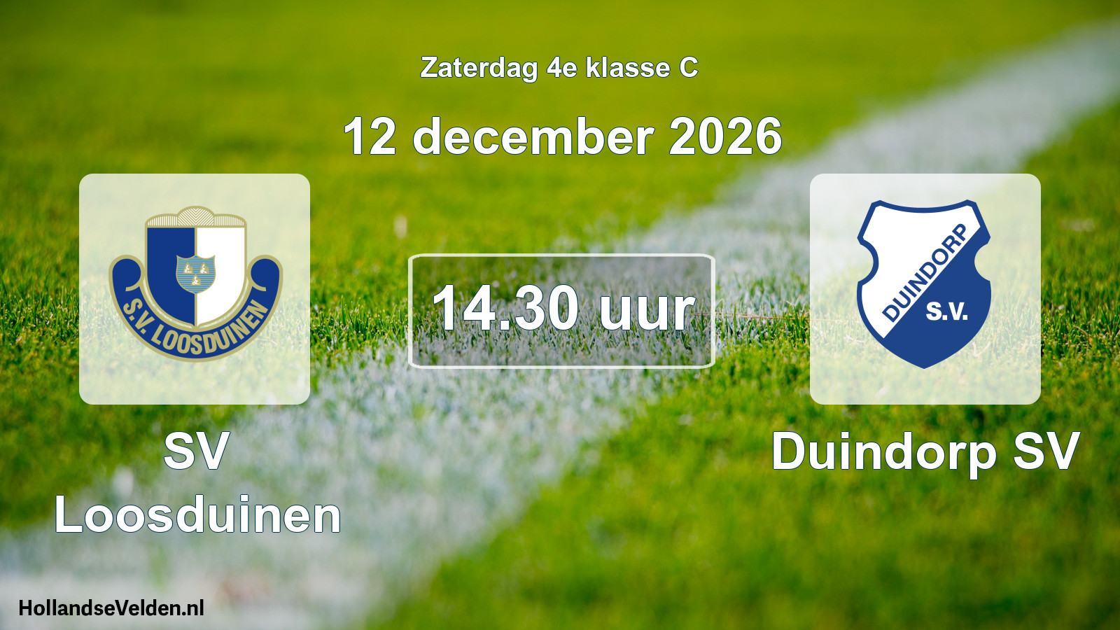 Geplande wedstrijd: SV Loosduinen - Duindorp SV (12 december 2026)