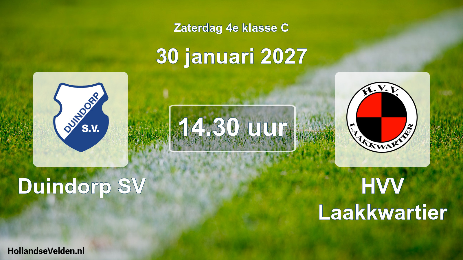 Geplande wedstrijd: Duindorp SV - HVV Laakkwartier (30 januari 2027)
