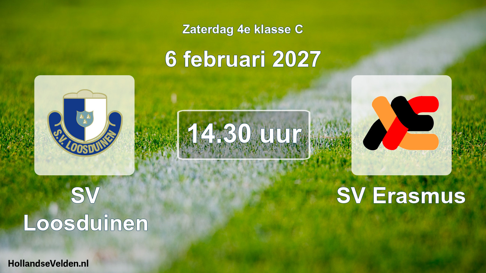 Geplande wedstrijd: SV Loosduinen - SV Erasmus (6 februari 2027)