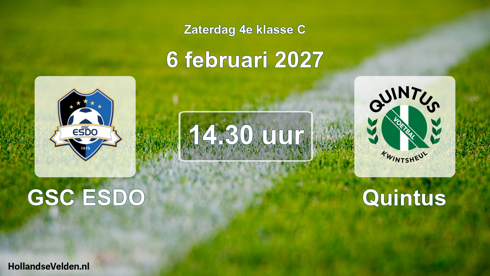 Geplande wedstrijd: GSC ESDO - Quintus (6 februari 2027)