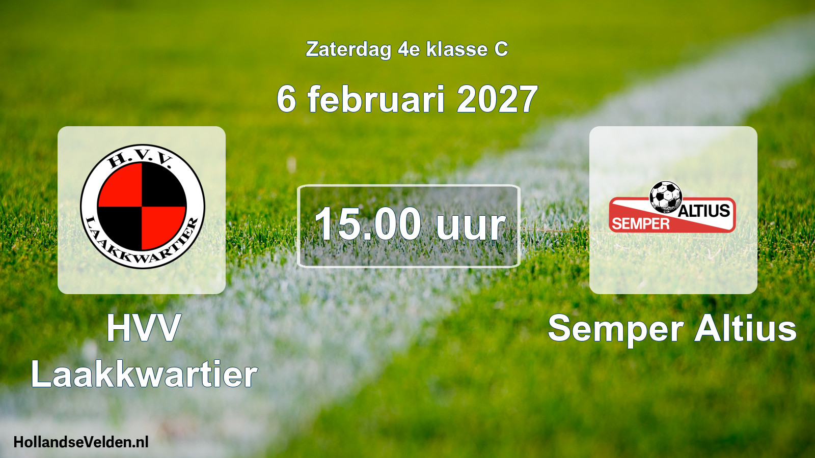 Geplande wedstrijd: HVV Laakkwartier - Semper Altius (6 februari 2027)