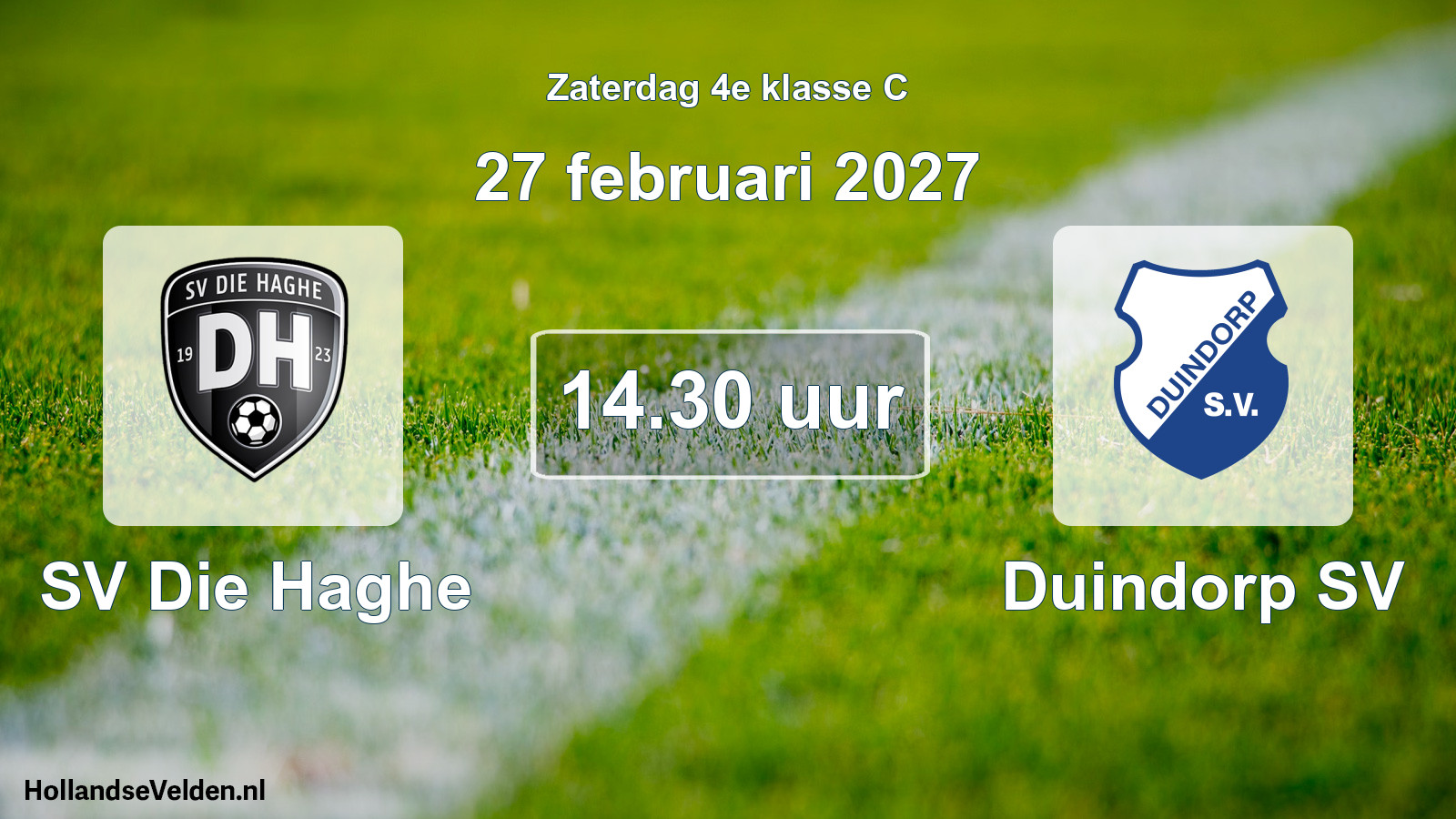 Geplande wedstrijd: SV Die Haghe - Duindorp SV (27 februari 2027)