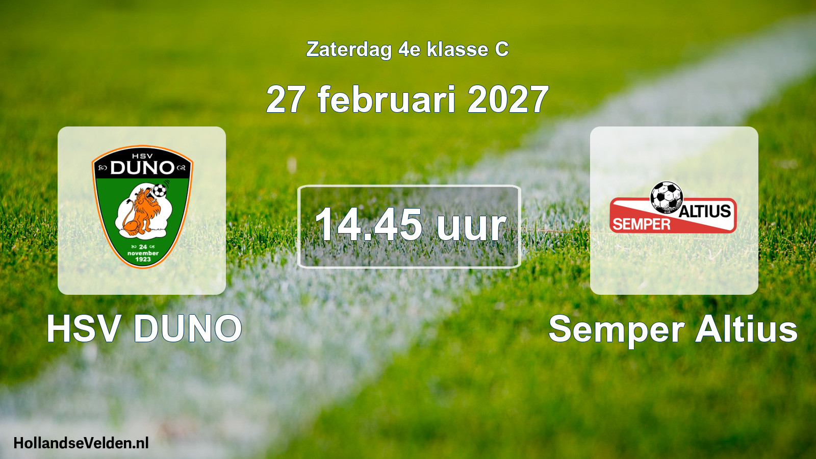 Geplande wedstrijd: HSV DUNO - Semper Altius (27 februari 2027)