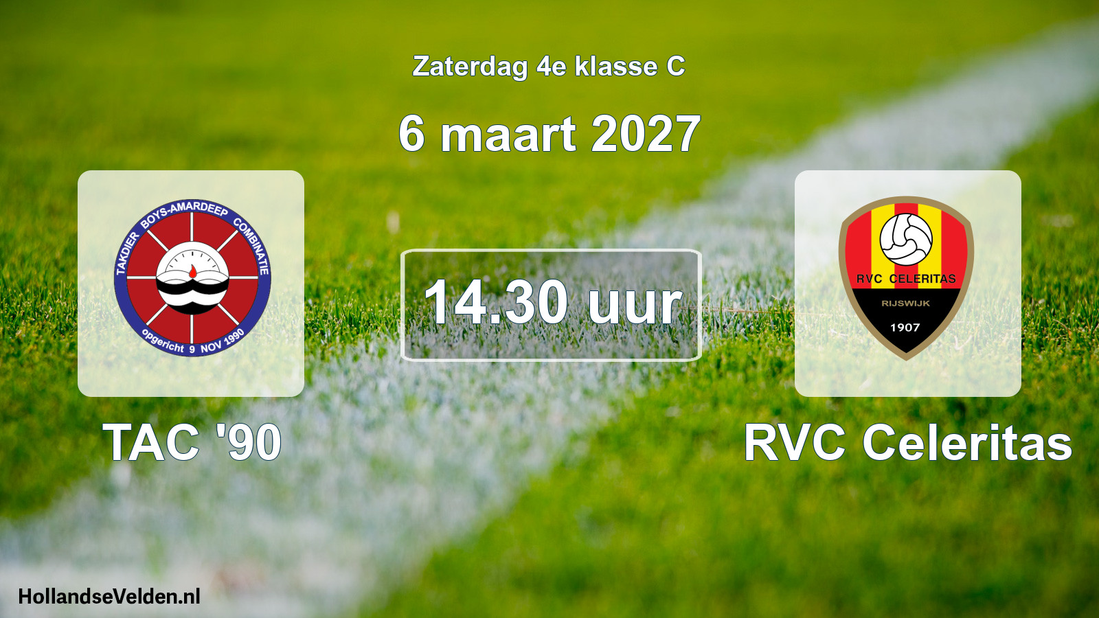Geplande wedstrijd: TAC '90 - RVC Celeritas (6 maart 2027)